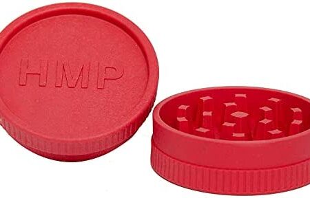 HMP Canada – Travel Collection, Two Piece Bio Grinder 2.2’’ (5 Color Options) – Metal Free,100% Biodegradable, Made with Vegetable Fiber – Red, Medium