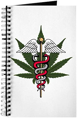Journal (Diary) with Medical Marijuana Caduceus Symbol on Cover