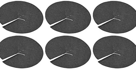 M METERXITY 6 Pcs Mulch Ring - Round Non-Woven Fabric Tree Protector Mat, Planter Barrier Weed Control, Apply to Outdoor Plants (5.4", Black)