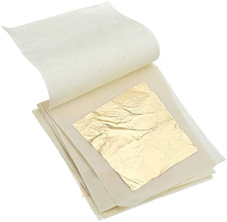 Pure Edible 24K Gold Leaf - 10 Leaves Sheet - Size: 1.7×1.7 inch - Perfect for Food Decoration, Beverages and Crafting
