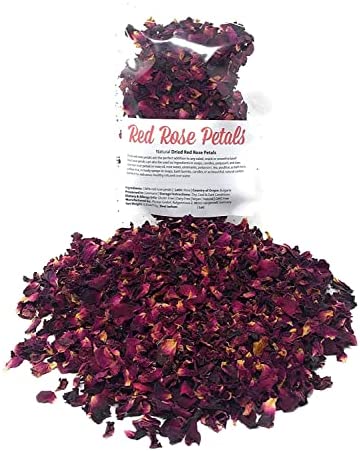 Red Rose Petals - Pure, edible & natural - Net weight: 0.35oz/10g - Perfect addition to any salad, snack or smoothie bowl, hydrosol creating and DIY body care products, sprinkles for bath/decoration