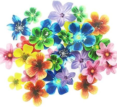 Set of 30 Edible Cupcake Toppers Wedding Cake Birthday Party Food Decoration Mixed Size & Colour (Flower)